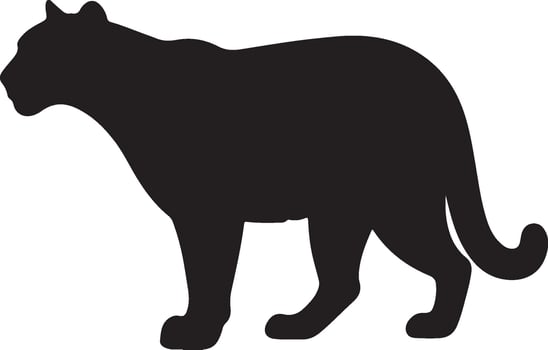 Cougar solid black silhouette vector