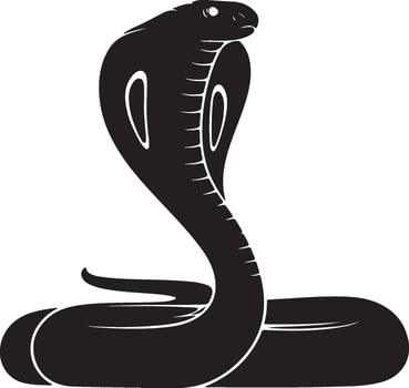 Cobra solid black silhouette vector