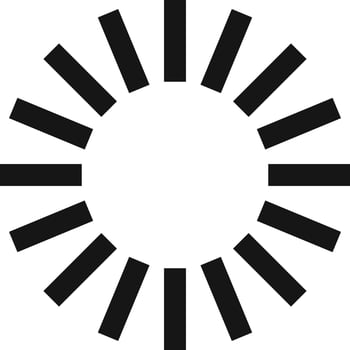 Black rectangles rotating in a circle create a visual representation of a loading or buffering process, symbolizing ongoing activity and progress vector