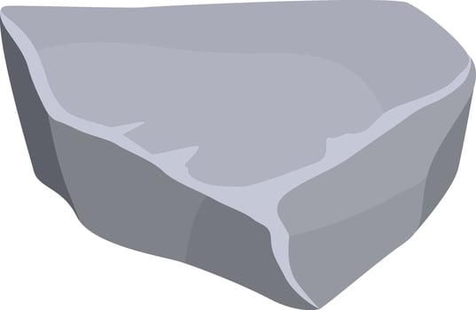 Gray rock floating in white background representing geology, nature, and mineral composition, ideal for educational or nature related projects vector