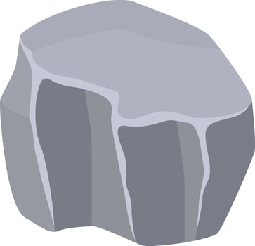 Cartoon illustration featuring a gray rock with a flat top surface, perfect for enhancing educational materials, nature documentaries, or enriching game environments vector