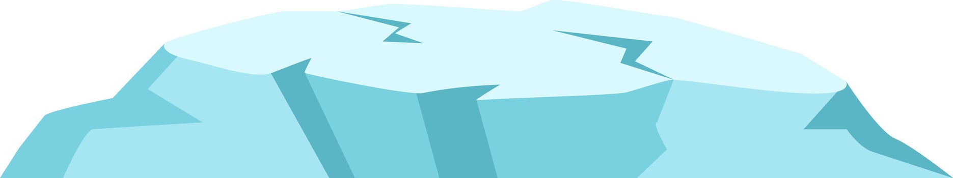Iceberg floating on the ocean with cracks on its surface, representing concepts like global warming, climate change, and environmental challenges vector