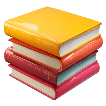 Stack of Colorful Books Illustration on Transparent Background stack four png
