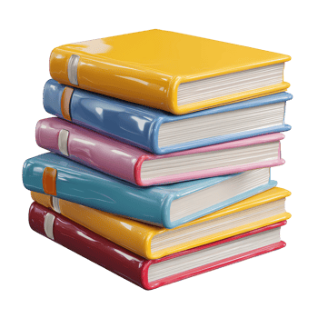 Stack of Colorful Books Illustration on Transparent Background stack glossy png