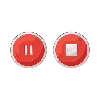 Red Pause and Stop Button vector