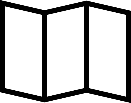 Black line paper map png