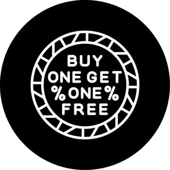 Buy One Get Free Line Circle Inverted vector