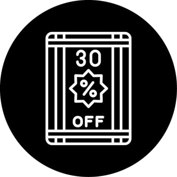30 Percent Off Tag Line Circle Inverted vector