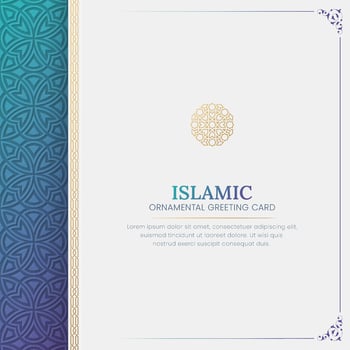 Islamic Ornamental colorful greeting card background vector
