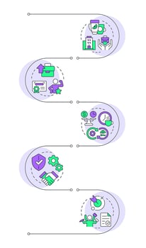 Infographic on business growth steps vector