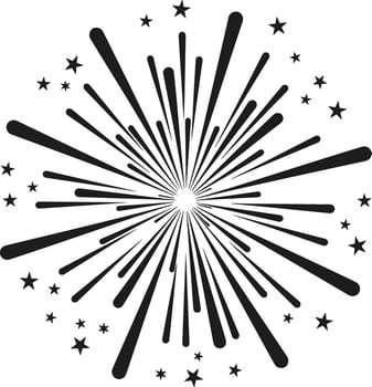 Starry Firework Silhouette for USA Independence Day and Patriotic Celebrations vector