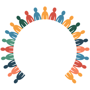 People Standing in a Circle Frame png