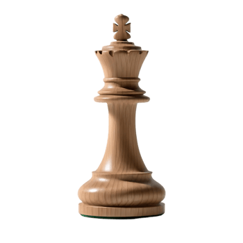 Detailed Wooden King Chess Piece with Elegant Design Isolated png