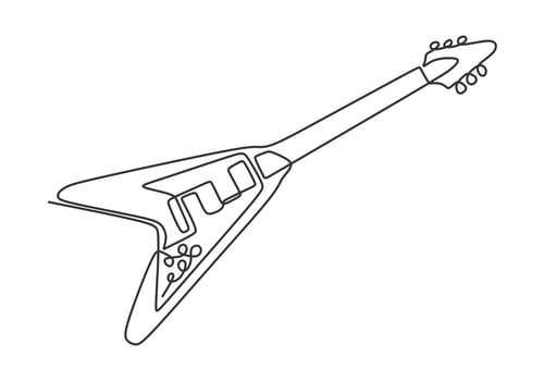 Electric Guitar Minimal Line Illustration vector