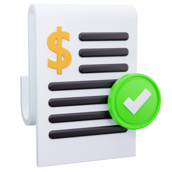 3D Icon Approved Billing Document png