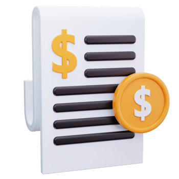 3D Icon Invoice With Coin png