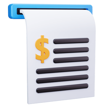 3D Icon Long Print Receipt png
