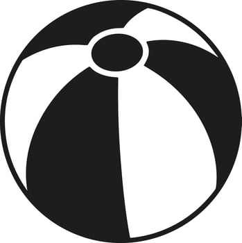Silhouette of Beach Ball - Minimalist Summer Toy Illustration vector