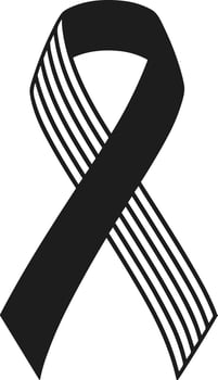 Black Awareness Ribbon Silhouette Illustration vector