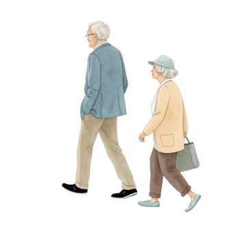 elderly couple walking png