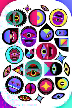 Bauhaus monster design vector