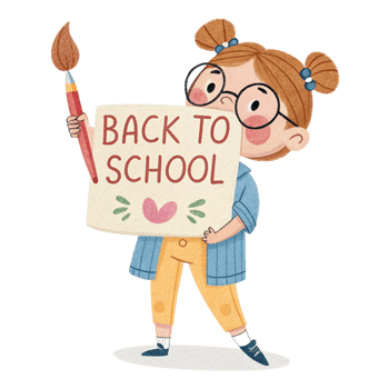 Back to school girl clipart png