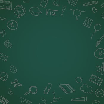 Back to school chalkboard educational elements design. illustration vector