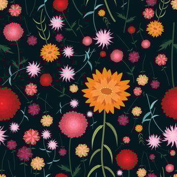 Seamless wild flower design vector