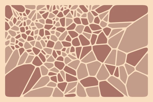 Geometric voronoi background arranged in irregular cell patterns with abstract symmetry vector