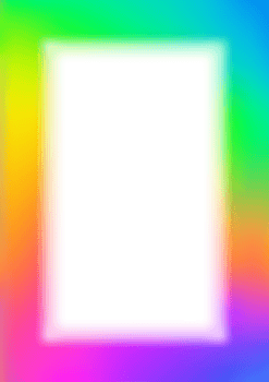 Unicorn gradient frame with blurred borders. Abstract rainbow design. Cute glowing neon template. Modern girly minimal rectangle background for banners and posters. png