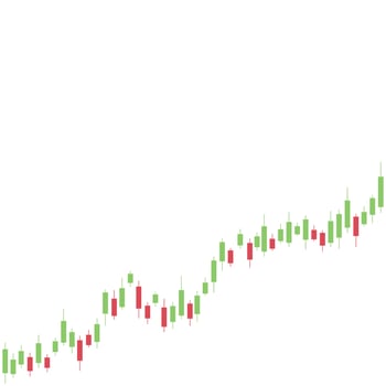 a chart of a stock chart with a green and red bar vector