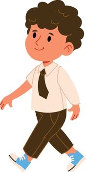 Boy Walking in Formal Attire vector