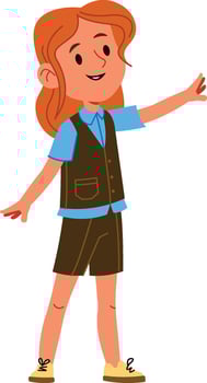 Cheerful Girl in Casual Outfit vector