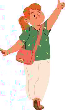 Cheerful Girl Giving Thumbs Up vector