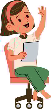 Girl Sitting on Office Chair vector