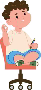 Child Sitting on Chair vector