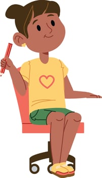 Child Sitting on Office Chair People vector