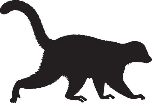Flying Lemur solid black silhouette vector
