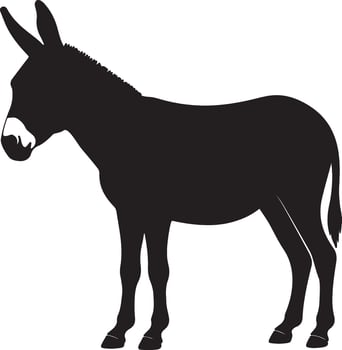 Donkey solid black silhouette vector