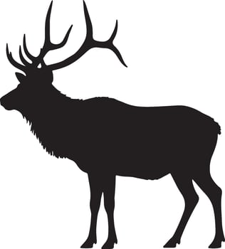 Elk solid black silhouette vector