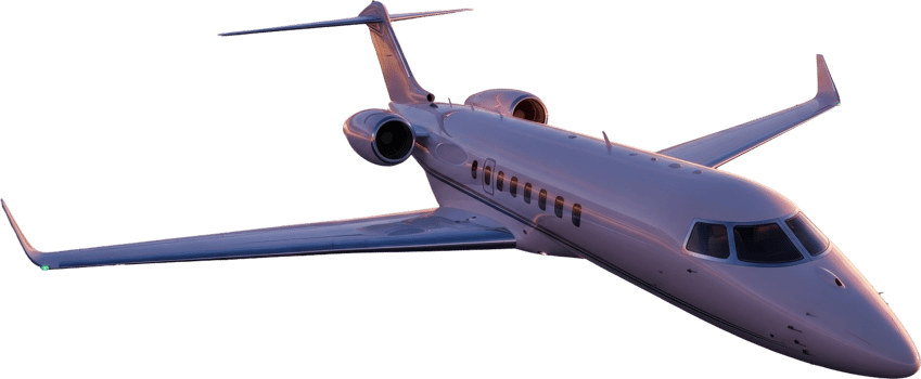 Sleek modern private jet in flight, symbolizing luxury travel and success png