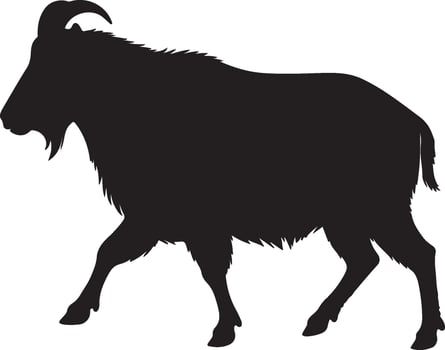 Himalayan Tahr solid black silhouette vector