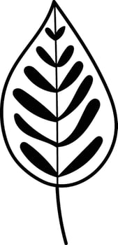 Leaf with Abstract Patterns Doodle vector