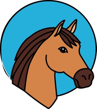 isolate horse icon vector