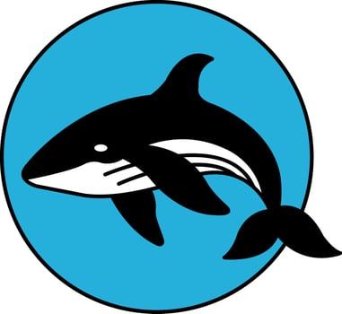 isolate whale illustration icon vector