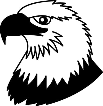 isolate black and white eagle illustration icon icon vector