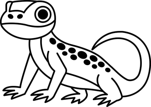black and white lizard illustration vector