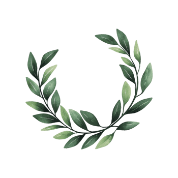 A watercolor illustration of laurel wreath with lush green leaves arranged in circular pattern, symbolizing victory and achievement. design is elegant and timeless png