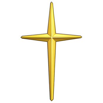 A shiny golden star with four elongated points, resembling compass rose, stands out against transparent background. star metallic sheen gives it luxurious and elegant appearance png