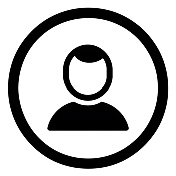 A This is simple black and white icon of person inside circle, often used to represent user profile or account png
